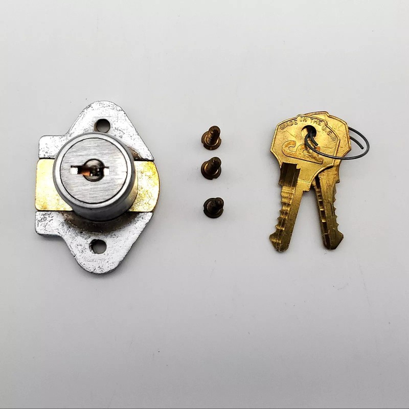 Corbin 02066 Drawer Lock 7/8" Surface Mount Satin Chrome Keyed