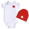 2-piece Baby Canada Bodysuit and Hat Set, Custom Handmade Baby