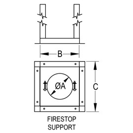 264006 6" Square Firestop Support B- Vent
