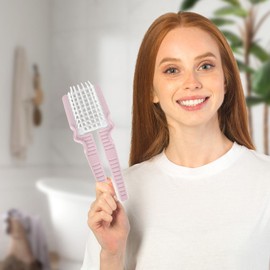 Hair Detangler Brush - Folding Detangler Hair Brush for Adults | Portable Brush Make Hair Curved and Vented for Women Men Kids Wet & Dry Hair