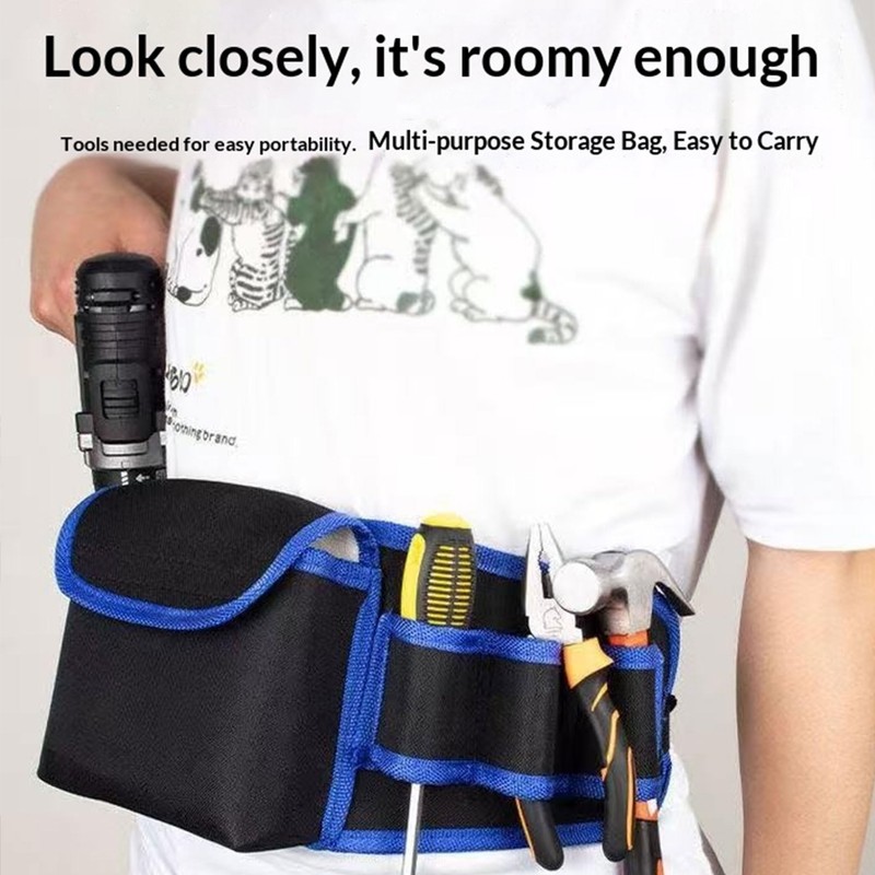 Multi-pocket tool pouch, magnetic wristband & screw positioning bit holder