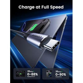 UGREEN Cable USB C a USB C 3.2 Gen 2, Cable USB C de pantalla de monitor de video 4K, transferencia de datos de 10Gbps, carga rápida PD de 240W para i