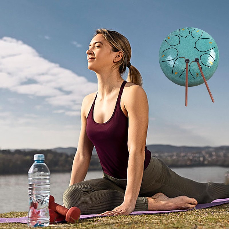 MZSX Steel Tongue Drum 6 Inch 8 Notes Drum Instrument