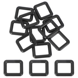 PATIKIL Metal Rectangle Rings Buckle 3/4 Inch, 10 Pcs Zinc Alloy Adjuster Sliders Webbing Strap Fasteners for Bag Belt Dog Collar Harness Backpack, Black
