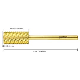 USA PANA Professional 3/32" Shank Size - Crystal Top Small or Large Barrel Carbide Bit - Nail Drill Bit for Dremel Machine (Gold, Silver - 4XC to Extra Fine Grit) (Large Barrel, Coarse, Gold)