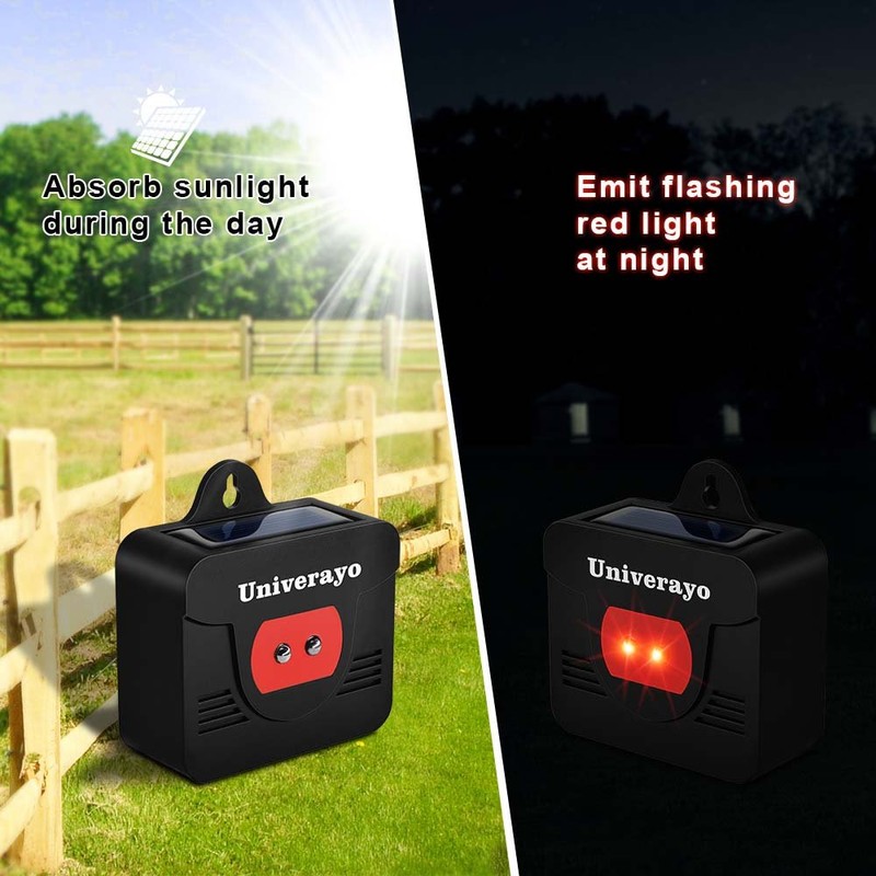 Univerayo Coyote Deterrent Solar Predator Control Light Deer Repellent Device