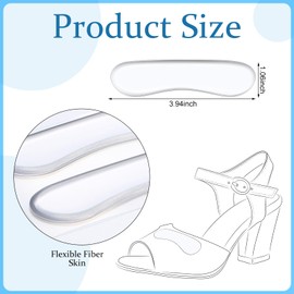 Cutecrop 6 Pair Sandal Shoe Strap Extender Heel Sandal Strap Cushion Strips Heel Grips Liner Insert for Shoes Too Big Preventing Slipping, Rubbing, Non-Slip (Transparent)
