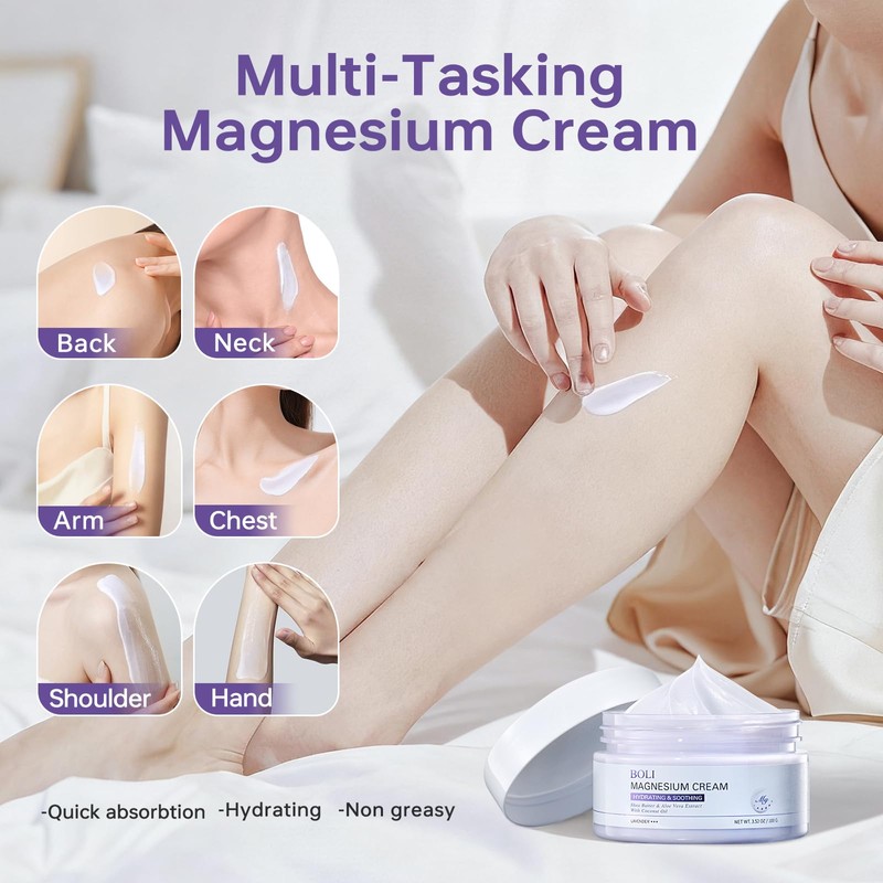 BOLI Magnesium Lotion, Nighttime Body Cream, 3.52 oz