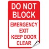 Dont Block Emergency Exit Keep Door Clear Parking Sign Label