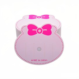 200Pcs Hair Clip Display Cards Pink Hair Bow Holder Cards Hair Barrettes Jewelry Display Holder for Hair Accessories Display and Organizing 9.5 * 8cm