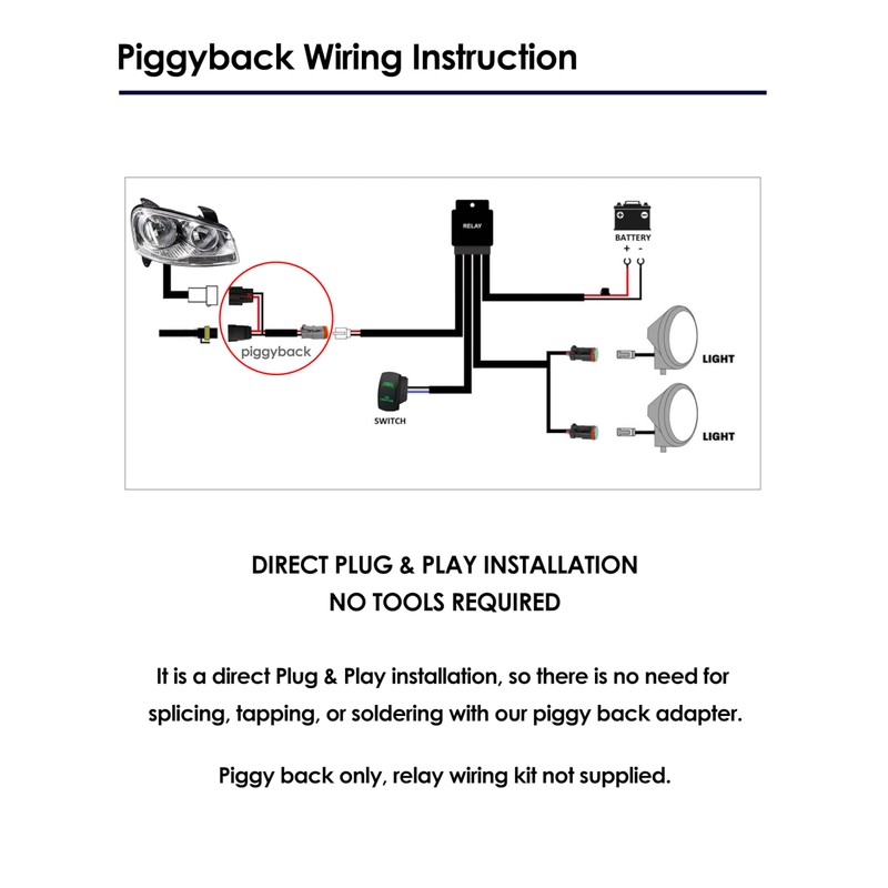 High Beam Piggy Back Adapter For Mitsubishi MR Triton with