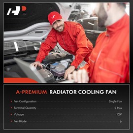 A-Premium A/C Condenser Fan Assembly Compatible with Select Nissan & Infiniti Models - TITAN 2006-2008, Armada 2006-2015, QX56 2006-2010, 5.6L - Replace# 92120ZJ00A, 92120ZT00A