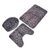 Toilet Mat Set Two Color Stone Texture Flannel Bathroom Rug