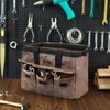 Tool Bag, Durable 16oz Waxed Canvas Wide Mouth Water-Resistant Electrician
