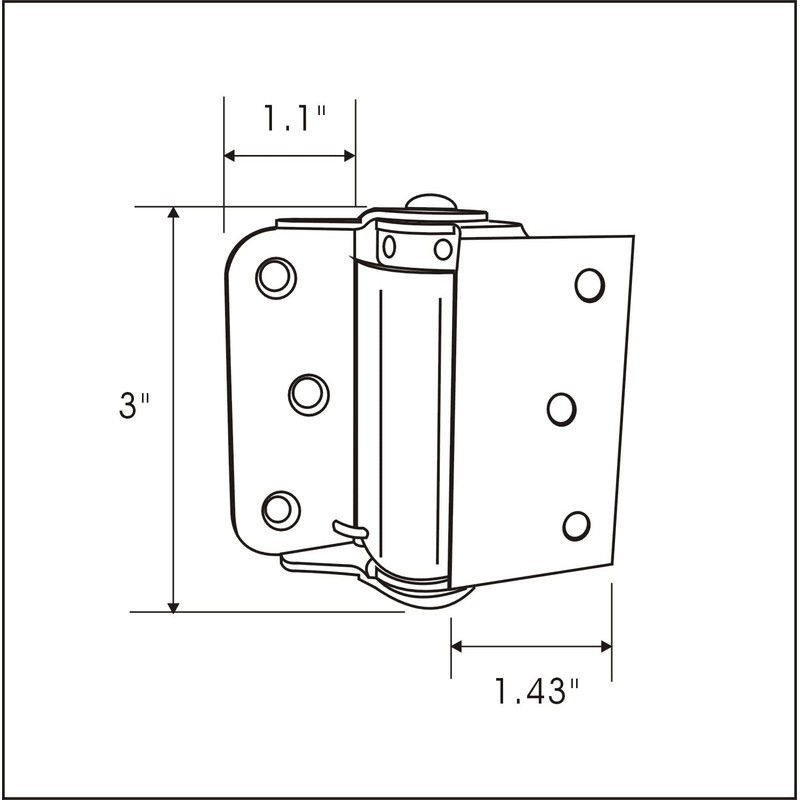 QCAA Adjustable Spring Hinge, Half Surface, 3", Black, 4 Pack(2