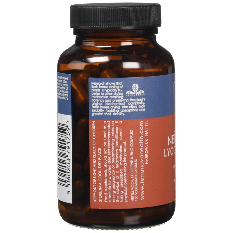TERRANOVA Nettle Root Lycopene & Zinc Complex - 100 Vegicaps