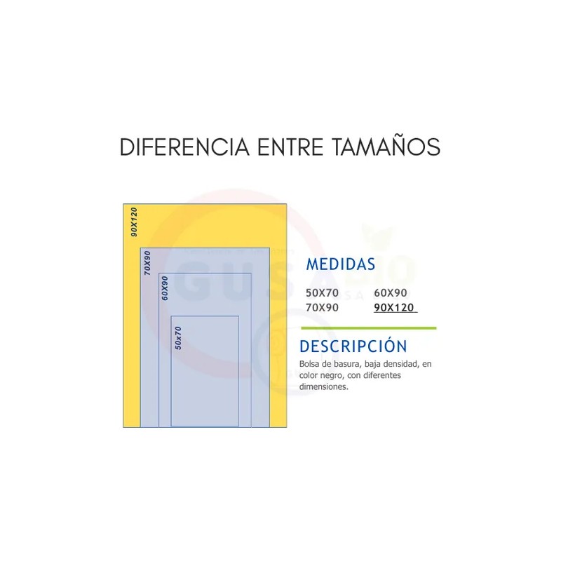 1 Kg Bolsa Negra Para Basura Ecolgica 90x120