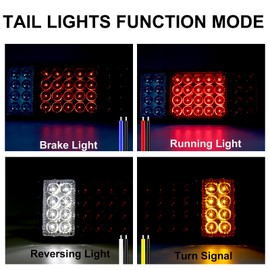 Biqing Truck Rear Light Bar,36 LED Trailer Tail Lights Integrate Reverse Light/Running Light/Brake Light/Turn Signal Light 24V for Trailer Truck Van Caravan,2pcs
