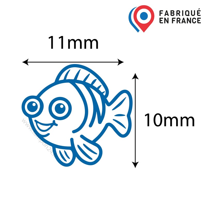 Funny Fish Stamp | 11 mm | Ink Pad with