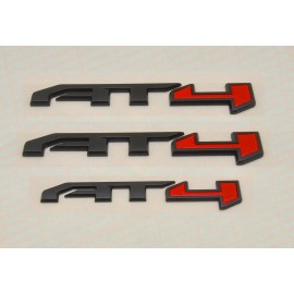 GMC SET OF 3 BLACK RED AT4 EMBLEM BADGE FIT GMC CANYON SIERRA HD YUKON DOOR TAILGATE