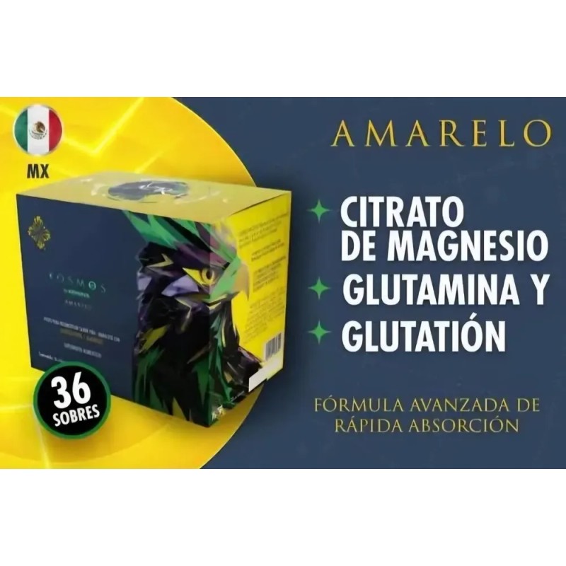 Kosmos Amarelo Sabor Piña, Antioxidantes 36 Sobres Magnesio
