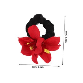 HONMEET 2Pcs Floral Hair Ties for Rubber Bands with Orchid Fabric Vibrant Ponytail Holders for Curly Hair Accessories Cute and Comfortable Scrunchies for Boys