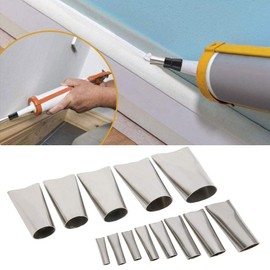 Caulking Finisher Kit, Caulk Nozzle Applicator, 20pcs Stainless Steel Caulking Finisher Rustproof, Assorted Sizes Caulk Nozzle Set for Kitchen Bathroom Window