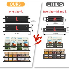 Magnetic Spice Rack Organizer for Fridge Seasoning Organizer for Kitchen Storage With Screw Magnetic Shelf for Oven, RV,Garage,Bathroom(Black, 4pack)