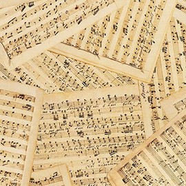 Robert Kaufman Fabrics Library of Rarities 108 Inch Wide Quilt Back Sheet Music Collage Vintage