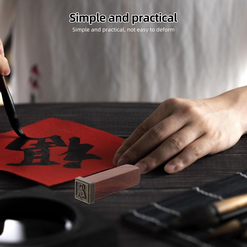 VICASKY Chinese Calligraphy Seal Set Wood Stamp with Zen Cloud