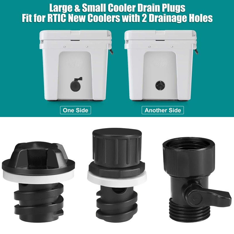 WADEO Cooler Drain Plug Hose Connection, Replacement Drain Plug with