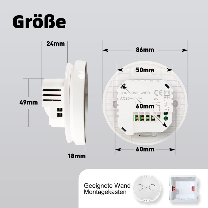 Beok Smart Underfloor Heating Thermostat, Programmable WiFi Thermostats for Underfloor