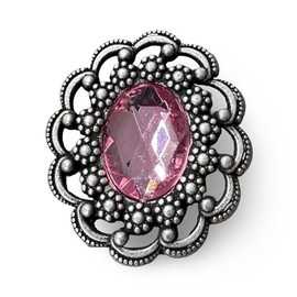 Pretty Antique Silver Coloured with Pin Brooch 50 mm x 43 mm (Pack of 1), Zamak