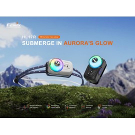 Fenix HL17R Camping Headlamp, 500 Lumen Ultralight USB Rechargeable Clip-On Flashlight, Waterproof Running Hiking with Red & Multicolor Light, Gesture Sensing, Lumentac Organizer (Black)