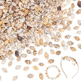 PH PandaHall 594pcs Natural Spiral Sea Shell Beads, 13~19mm Ocean Beach Seashells Drilled Mini Shells Small Shells for Craft DIY Jewelry Making Wedding Home Party Decor Fish Tank Vase Filler, 200g