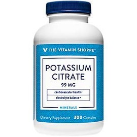 The Vitamin Shoppe Potassium Citrate 99MG, Supports Cardiovascular & Cellular Health (300 Capsules)