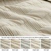Beige Striped King Size Quilt Set, Lightweight Pick Stitch Bedspread