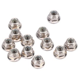 12PCS RC CAR BLACK NONSLIP LOCK NUTS for Axial 4 6 SCX10 4mm Wheel Lock Nut Accessories Compatible with 1/10 SC Model (Silver)