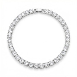 Sumeror Tennis Bracelet for Women | 4mm Cubic Zirconia, 925 Sterling Silver 14K White Gold Plated | Sparkling Everyday Chain Bracelet | Elegant Gift for Birthday, Anniversary, Christmas