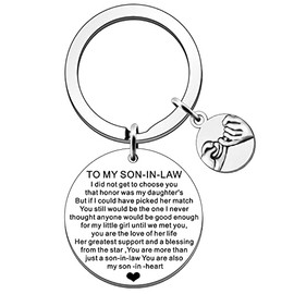 FMCC Son in Law Gifts- Son in Law Birthday Gifts Anniversary Valentines Wedding Gifts for Son in Law (in Heart)