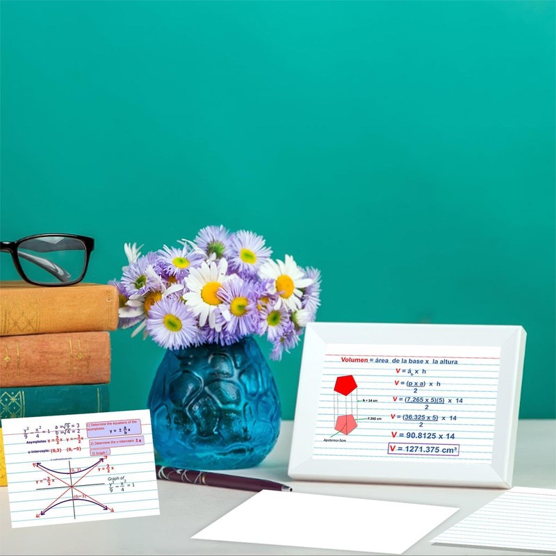 Pinovk Index Cards 5x7 Ruled - Flash Cards for Studying,