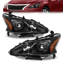 ELH ELH Headlight Assembly Compatible With 2013 2014 2015 13 14 15 Altima 2013-2015 13-15 Altima (Black Housing Amber Reflector)