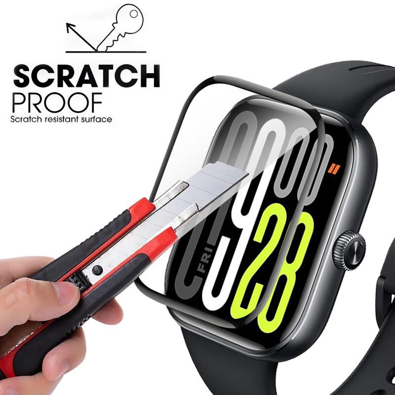 USDILU 4 Pack Mica para Smartwatch Redmi Watch 5, Soft