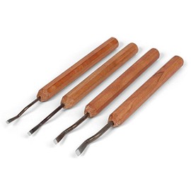 OKEPS Hxeredue YuanKanJu Dockyard Micro Carving Chisels, with Dogleg Chisel Tips - Set of 4