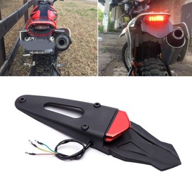 Rich Choices - Lámpara de freno trasera LED roja con luz trasera para luces intermitentes de matrícula para motocicleta todoterreno personalizada (rojo #1)