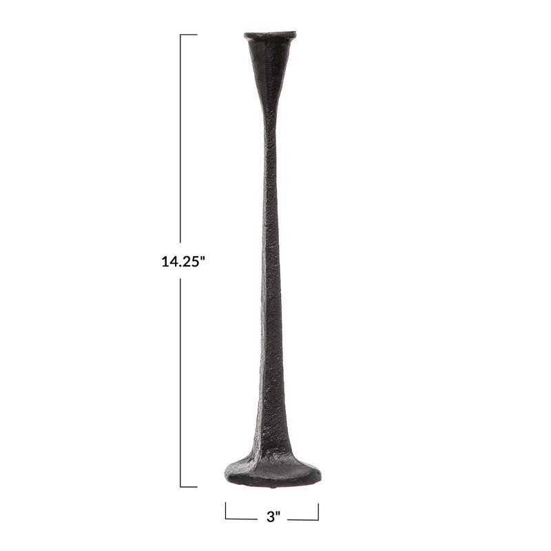 Creative Co-Op Cast Metal Taper Holder, Black