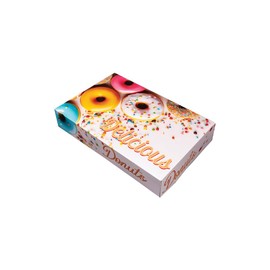 Southern Champion Tray 12123 Printed Bakery Donut Box, Printed Delicious, Baked Goods, Parties, Birthdays, Celebrations, Holds 6 donuts, 12" length x 8" width x 2 1/4" height (Case of 200)