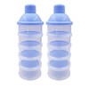 Non-Spill Milk Powder Dispenser/Storage Container, Blue (2pcs)- 5 Compartments