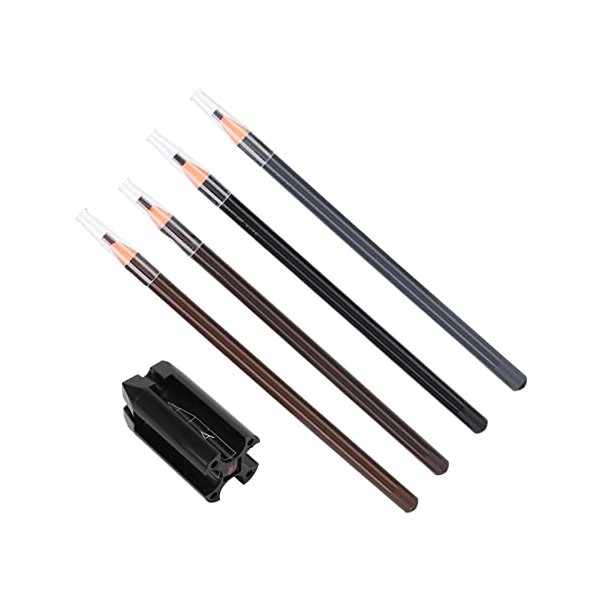 4 Pcs Eyebrow Pencils with Eyebrow Pencil Sharpener, Professional Salon