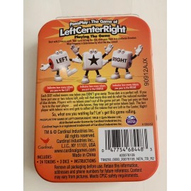 Cardinal PASS PLAY: THE GAME of LEFT CENTER RIGHT with Tin case